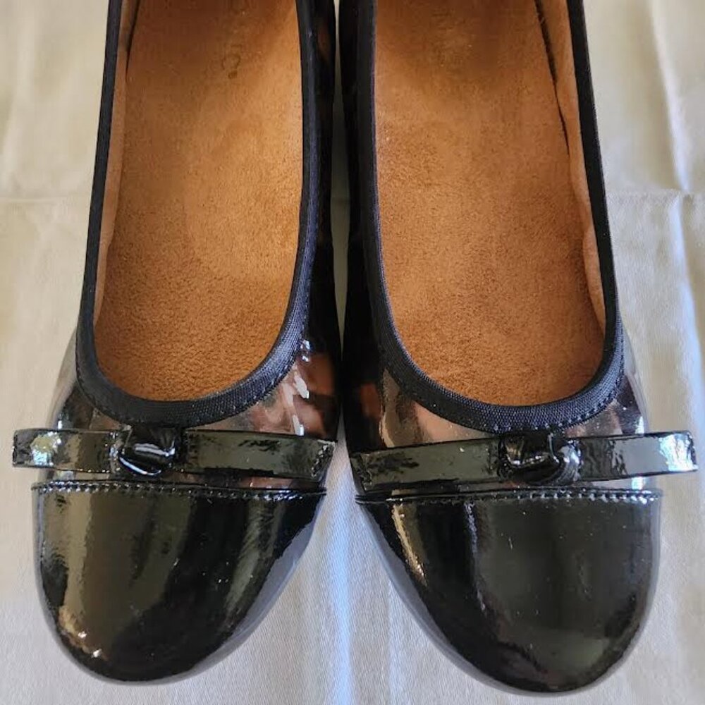 NEW VIONIC SIZE 8M AMORIE LEOPARD PATIENT LEATHER W/TOE CAP BLACK